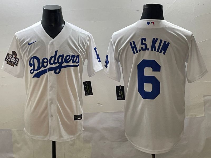 Men 2025 Los Angeles Dodgers #6 H.S.Kim White Game Nike MLB Jersey style 7->los angeles dodgers->MLB Jersey